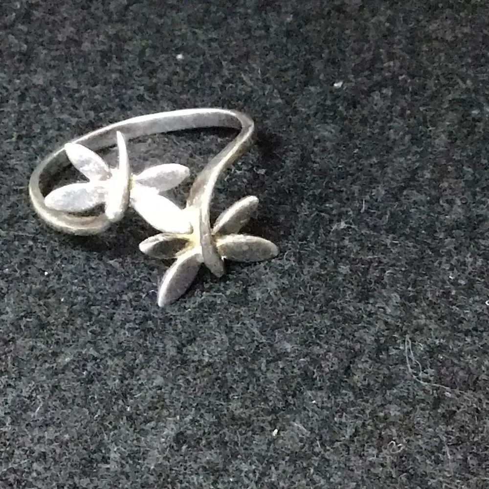 Vintage sterling silver double dragonfly, ring size 7 1/2